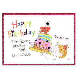 [coco] 코코 글리터 생일카드 - cake