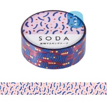 SODA 금박 투명 마스킹 테이프 15mm - 패턴